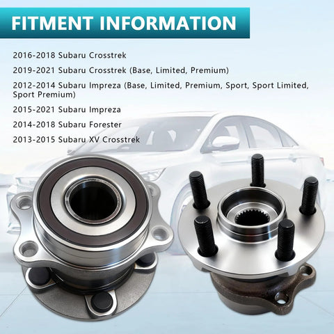 Rear Wheel Bearing Hub Assembly 512518 For Subaru Crosstrek Impreza Forester XV Crosstrek 2012-2021 Two Piece Hub Kit