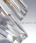 Close-up of high quality crystals on Modern Round Black Crystal Chandelier With Adjustable Cord And Chain, 15.74 Inch Diameter