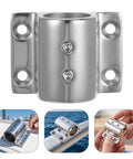 Stainless Steel Square Flag Pole Base Holder Deck Mount Bracket For Boats, Pontoon, And Yacht - 22mm Marine Pipe Mount, Beefy, Dock-Ready Flag Pole Bracket, Universal Fit, Rugged Marine Hardware. Stainless steel 22mm marine flag pole deck mount bracket with bolt holes