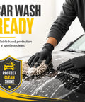 Heavy Duty Black Nitrile Gloves Rock Solid 8 Mil Thick Disposable Latex Free Powder Free Work Gloves For Mechanics And Diy Jobs Box Of 100 Medium Size used while washing a car.