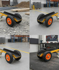 Rock Solid Heavy Duty Slab Mover Cart And Panel Transport Trolley With Channel Steel Chassis And Durable Rubber Wheels on gravel floor.