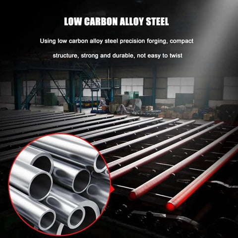 Low Carbon Alloy Steel tubes showcasing strong, durable construction suitable for various applications in a workshop.