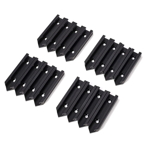 3 Inch T Track Set For Woodworking Jigs, 4 Packs, 16 Pieces, Universal Aluminum T Tracks With Predrilled Holes, Double Cut Jig Profile