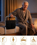Heavy Duty Bed Rail For Seniors With Non Slip Foam Grip And Safety Strap ASTM Certified Bedside Guardrail Tool Free Install in use