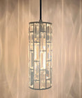 2 Pack Crystal Kitchen Island Pendant Lights With Nickel Finish Dope Modern Fixture With Crystal Plate Metal Shade