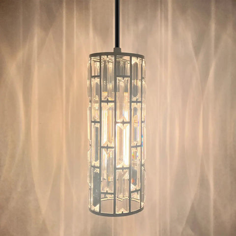 2 Pack Crystal Kitchen Island Pendant Lights With Nickel Finish Dope Modern Fixture With Crystal Plate Metal Shade
