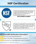 Samsung Compatible Refrigerator Water Filter Replacement 3 Pack NSF certification details.