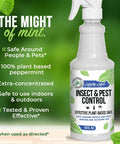 Natural Peppermint Bug Spray For Dogs And Cats Kickin Fleas And Ticks Away Safe For Kids And Pets Badass Natural Protection Allergen Free Garden Patio Defense 16 Ounce in a spray bottle with peppermint background.