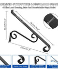Heavy Duty Wall Mounted Outdoor Stair Handrails Sized Perfect For One To Two Steps Sleek Wrought Art Grab Rail Anti Corrosion Carbon Steel with dimensions 56.5cm