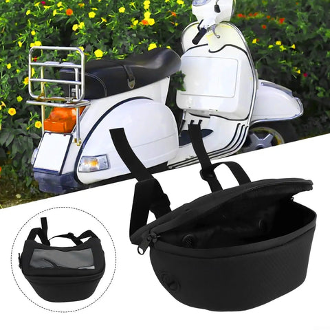 Cool Motorcycle Handlebar Bag With 2 Liters Storage And Phone Window For MTB E-bike Waterproof Tool Kit Rides Daily Commutes Black, black