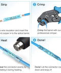 Heat Shrink Butt Connectors Kit 200 Pieces For AWG 24 Wire 4 Sizes Insulated Waterproof Electrical Marine And Automotive Crimp Terminals With Pro Grade Heavy Duty Copper Barrels For Secure Low Resistance Connections, 4-step install