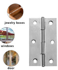 Top Tier 12 Pack Of 2.5 Inch Mini Butt Hinges In Classic Silver Finish Built Different From Rustproof 304 Stainless Steel For Smooth Cabinet Door Install And Heavy Duty Tool Box Assemblies Includes All Mounting Screws, showcasing versatile uses for jewelry boxes and windows.