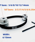 Top Tier 48 Tooth 16 Tooth 2GT Timing Belt Pulley Set With 10mm Bore Fits HTD 3M 5M 8M Belts For High Speed CNC And Smooth Machinery Power Reduction Kits That Will Make Your Build Epic, 48T 16T pulleys with belt and hex key