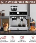 Next Level Espresso Machine With Built In Conical Burr Grinder And Rotating Steam Wand For Kickass Crema Lattes Quiet Grinding Smooth Operator Pro Grade Coffee Maker Great Gift For Real Coffee Snobs Who Want Bang For Buck on a kitchen counter.