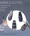 Ombre Pat Painting Gel And Nail Art Kit with grey blue and glitter blue nail designs for at-home manicures