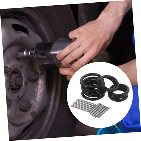 Sealing Gasket Dowel Pin Kit for Automotive Repair and Maintenance DIY Ready 10 Piece Set for Secure Fastening and Easy Maintenance Versatile Rubber Seals for Automotive Plumbing and Home Projects, black rubber seals and metal dowel pins