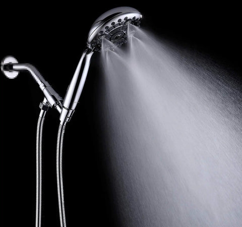 Handheld Shower Head With High Pressure And 6 Spray Settings Detachable Design 4.9 Inch Face For Full Coverage in action