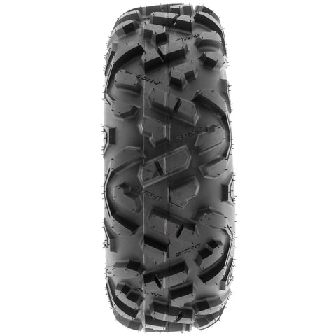 Front view of All Terrain ATV And Go Kart Tires A051 145/70-6 Tubeless 6PR showing rugged tread pattern, set of 4