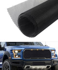 Trimmable Car Grill Mesh Made From Aluminum Alloy Universal Mesh Grill Insert shown in roll and installed on truck front bumper