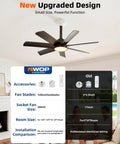 28 Inch Socket Ceiling Fan Light With Remote Control E26 E27 Compatible LED Light 3000K To 6000K Adjustable Color