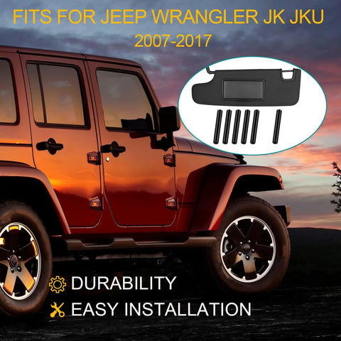 Jeep Wrangler Sun Visor Repair Kit 6 Pack Rubber Black Tube For Driver And Passenger Side 2007-2017 JK JKU Easy DIY Install