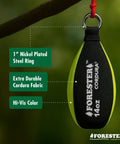Throw Line Kit With Cordura Throw Weight And 180Ft Dyneema Rope, showing 14oz Cordura weight with nickel-plated ring.