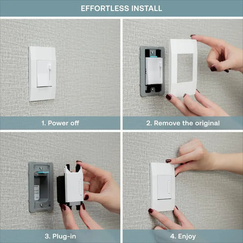 Game Changing Smart Dimmer Switch Crafted For Single Pole Circuits Featuring Effortless Wifi Linkup And Voice Commands Via Alexa Or Google Home sleek install process steps.