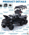 Diagram of 1/24 Diecast Pickup Truck Toy With Light And Sound, Pull Back Action Metal Truck, detailing features and measurements.
