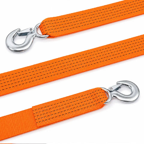 Heavy Duty Tow Strap With Hooks For Truck Car ATV Motorcycle Recovery 2 Inch By 40 Foot 20,000 Pound Break Strength Durable Recovery Strap For Safe Vehicle Tows, orange with hooks
