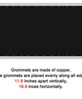 6 Feet By 50 Feet Privacy Screen For Fence Mesh Shade Net Cover Black with copper grommets illustrated on a white background