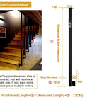 Heavy Duty Wrought Iron Stair Handrail With L Shaped Bracket Rock Solid Galvanized Steel Staircase Railing dimensions guideline.