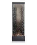 Mirror Waterfall Fountain With Stones And Lights For Indoor Outdoor Zen Decor Create A Calming Vibe In Your Living Room Office Patio Or Entryway 72 Inches Tall front view