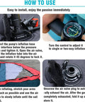 Instruction manual for 4.2 Sq M Inflatable Surfing Wing for Windsurf Foil Sailing setup, illustrating pump usage and inflation steps.
