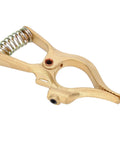 Beefy Heavy Duty Brass Ground Clamp For Earth Electrode Holder and Industrial Workshop Grounding Tool showcasing brass and spring design