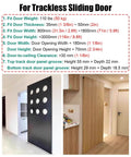 Trackless Sliding Door Hardware With Soft Close Kit For Barn Doors Heavy Duty Ghost Door Track System, installed view.