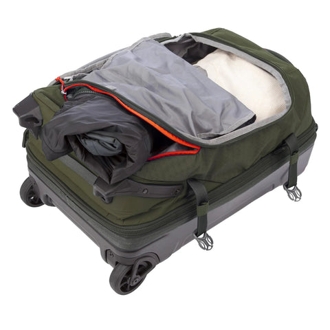 Rugged Rolling Duffel Bag For Travel And Carry On, Stand Alone Upright Design, 22 Inch Luggage In Dark Thyme, Eddie Bauer Expedition 2.0