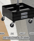 Three Inch Swivel Stem Caster Set Of Four For Rubbermaid Mop Buckets And Utility Carts With Seven Sixteenth Inch Stem Diameter Heavy Duty TPR Wheels 150 Lb Per Caster 600 Lb Per Set Replacement Wheels For Shop Vac And Weber Grills on cart on various floors