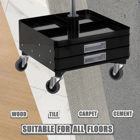 Three Inch Swivel Stem Caster Set Of Four For Rubbermaid Mop Buckets And Utility Carts With Seven Sixteenth Inch Stem Diameter Heavy Duty TPR Wheels 150 Lb Per Caster 600 Lb Per Set Replacement Wheels For Shop Vac And Weber Grills on cart on various floors