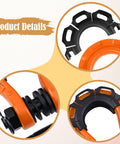 Beefy 2 Pack D Ring Shackle Set For Off Road Vehicles Heavy Duty Tow Shackles For Trucks And SUVs Universal High Performance Towing Accessories In Bright Orange, showing close-up details of shackle components.