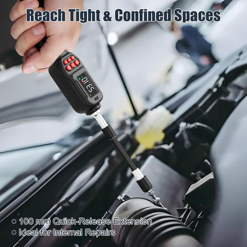 Digital Torque Screwdriver For Gunsmithing Quarter Inch Drive Pro Grade Precision With Inch Pounds From 2.65 To 53.10 And 0.3 To 6 Newton Meters Safety First Tool For Preventing Stripped Threads, 100 mm extension for tight spaces