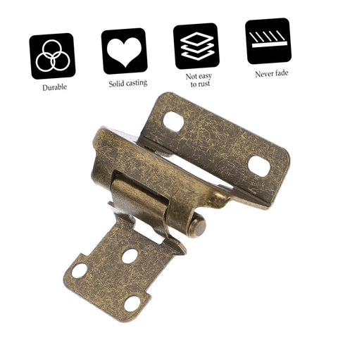 Antique Green Self Closing Cabinet Door Hinges Set With Soft Close Action No Slam For Face Frame Cabinets Spring Loaded
