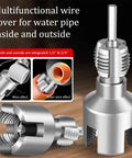 All In One Pipe Threading Tool Kit For One Half And Three Quarter Inch PVC Water Pipes Internal And External Threading Opens Threads Fast Pro Grade Universal Compatibility With PPR MPP Piping Fits Electric Drill 2025 Model, showing threading tool with attachments.