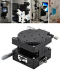 Manual Linear Position Stage With R Axis For Precision Lab And Workshop Use, Desktop Sliding Table Sized 90mm By 90mm
