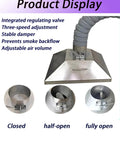 Heavy Duty Stainless Steel Fume Hood With Flexible Welding Extractor Hose And Industrial Ventilation Tubing showing three adjustable positions.