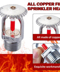 Straight Up Ace Quick Response Pendent Fire Sprinkler Head With Dead Sure 155F Activation And Tight One Half Inch Thread for heavy duty home security, copper construction.