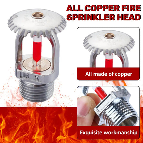Straight Up Ace Quick Response Pendent Fire Sprinkler Head With Dead Sure 155F Activation And Tight One Half Inch Thread for heavy duty home security, copper construction.