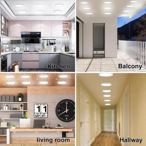 Ultra Slim 7 Inch LED Flush Mount Ceiling Light Dimmable 5000K Lit Daylight ETL Listed Flat Panel Fixture For Kitchen