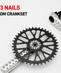 Road Bike Crank Set With 3 Bolt Direct Mount, 160Mm/165Mm/170Mm Crank Arms, Includes Bottom Bracket, Silver Finish, Fits City, Folding And Road Bikes, top view