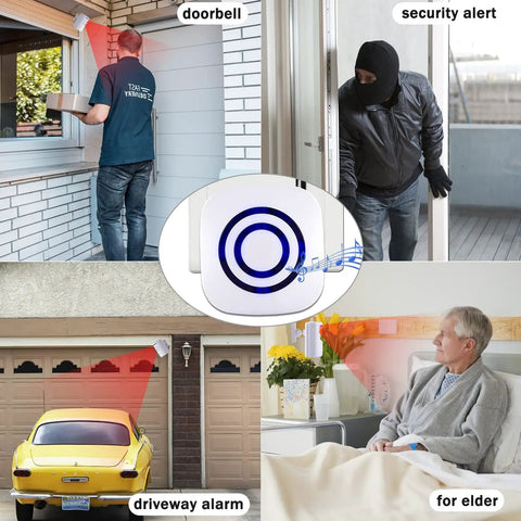 Long Range Wireless Motion Sensor Alarm System with 2 Detectors and 1 Receiver, 300 Ft Range, indoor and outdoor use