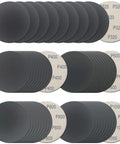 50 Pcs 5 Inch Hook And Loop Sanding Discs Set With 320 400 600 800 1000 Grit Pro Grade Wet Dry Sandpaper Assortment Silicon Carbide